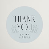 "Enchanted" - Wedding Favor Stickers in Mist by Laura Hankins - Front