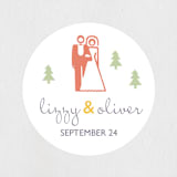"Destination" - Wedding Favor Stickers in Lilac Haze by leslie hamer - Front