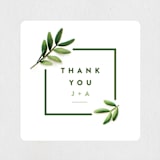 "Leaf Arc" - Wedding Favor Stickers in Sage by Ariel Rutland - Front