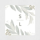 "Modern Wreath" - Wedding Favor Stickers in Sage by Hooray Creative - Front