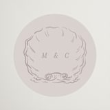 "Kumamoto" - Wedding Favor Stickers in Pearl by Ani Somi - Front