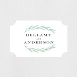 "Painted Leaves" - Wedding Favor Stickers in Evergreen by Olivia Raufman - Front