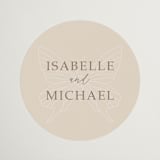 "Magnolias" - Wedding Favor Stickers in Sky by Sabrin Deirani - Front