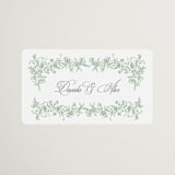 "Romantic Garden" - Wedding Favor Stickers in Mint by Melinda Denison - Front