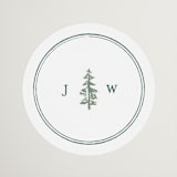 "Mountain Ridge" - Wedding Favor Stickers in Pine by Amy Kross - Front