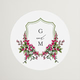 "Romantic Florals" - Wedding Favor Stickers in Peony by Susan Moyal - Front