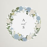 "Hydrangea Vine" - Wedding Favor Stickers in Coastal by Susan Moyal - Front