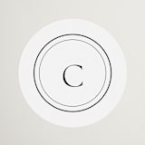 "Circle monogram" - Wedding Favor Stickers in Cotton by Stacey Meacham - Front