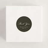 "refined" - Wedding Favor Stickers in Deep Olive by Nicole Walsh - In use