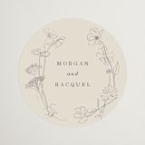 "floral stamp" - Wedding Favor Stickers in Ivory by Baumbirdy - Front