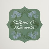 "Vintage Sketched" - Wedding Favor Stickers in Wisteria by Jenna Holcomb - Front