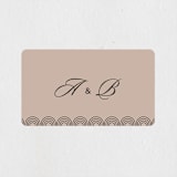 "Initials Circle Arch" - Wedding Favor Stickers in Latte by FRANI - Front