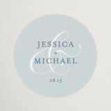 "Empire" - Wedding Favor Stickers in Dusty Blue by Jennifer Postorino - Front