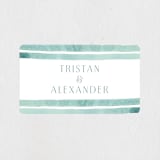 "Tidal Stripe" - Wedding Favor Stickers in Sky by Katharine Watson - Front