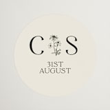 "Floral Emblem" - Wedding Favor Stickers in Cream by Baumbirdy - Front