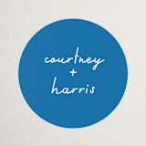 "Swirl Frame" - Wedding Favor Stickers in Cobalt by mo kelley - Front