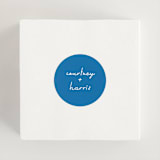 "Swirl Frame" - Wedding Favor Stickers in Cobalt by mo kelley - In use