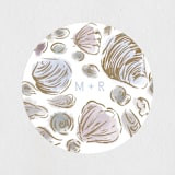 "Rocky Seaside Frame" - Wedding Favor Stickers in Ocean by Shiny Penny Studio - Front