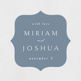 "Linen" - Wedding Favor Stickers in Midnight by Ashley Rosenbaum - Front