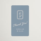 "Bevel Monogram" - Wedding Favor Stickers in French Blue by Carolyn MacLaren - Front