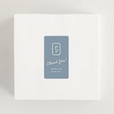 "Bevel Monogram" - Wedding Favor Stickers in French Blue by Carolyn MacLaren - In Use