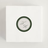 "Emerson" - Wedding Favor Stickers in Evergreen by Kelly Watkins - In Use