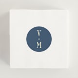 "Woven" - Wedding Favor Stickers in Navy by Baumbirdy - In use