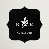 "Petite Sprig" - Wedding Favor Stickers in Black Dahlia by Olivia Raufman - Front
