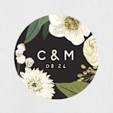"Garden Blooms" - Wedding Favor Stickers in Ivory by Susan Moyal - Front