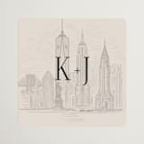 "New York Toile" - Wedding Favor Stickers in Antique by Jenna Holcomb - Front
