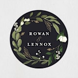 "Greenery Crown" - Wedding Favor Stickers in Navy by Susan Moyal - Front