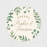 "Painted Ferns" - Wedding Favor Stickers in Cream by Amy Kross - Front