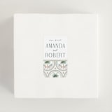 "Vintage Palms" - Wedding Favor Stickers in Sand by Maria Alou - In use
