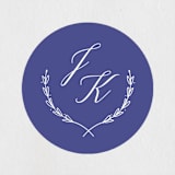 "United" - Wedding Favor Stickers in Cobalt by Susan Brown - Front