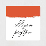 "Joyfully Ever After" - Wedding Favor Stickers in Tangerine by Faith Harlow - Front