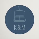 "Mountain Toile" - Wedding Favor Stickers in Denim by Jenna Holcomb - Front