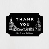 "Love In The City" - Wedding Favor Stickers in Pearl by Shiny Penny Studio - Front