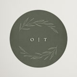 "Leaves" - Wedding Favor Stickers in Moss by Kelly Schmidt - Front
