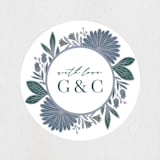 "Flourish" - Wedding Favor Stickers in Bluemoon by Jen Owens - Front