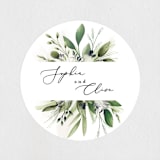 "Greenery Banner" - Wedding Favor Stickers in Navy by Susan Moyal - Front