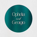 "Spectrum" - Wedding Favor Stickers in Teal by Heather Schertzer - Front