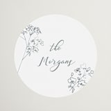 "Sketched Florals" - Wedding Favor Stickers in Storm by Baumbirdy - Front