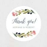 "Watercolor Wreath" - Wedding Favor Stickers in Grapefruit by Yao Cheng Design - Front