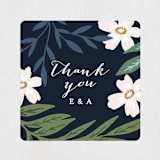 "Floral Edged Frame" - Wedding Favor Stickers in Royal by Alethea and Ruth - Front