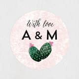 "Cacti" - Wedding Favor Stickers in Rose Crystal by Cass Loh - Front