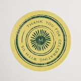 "Coastal Drift" - Wedding Favor Stickers in Caribbean Citrus by Pixel and Hank - Front