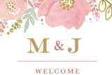 "Floral Vignette" - Wedding Favor Stickers in Brass by Kristen Smith - In use