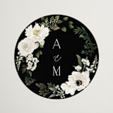 "Botanical Love" - Wedding Favor Stickers in Black Tie by Susan Moyal - Front