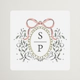 "Hand illustrated Garden Gate" - Wedding Favor Stickers in Forest by Jackie Crawford - Front