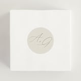 "Garden View" - Wedding Favor Stickers in Peach by Everett Paper Goods - In use